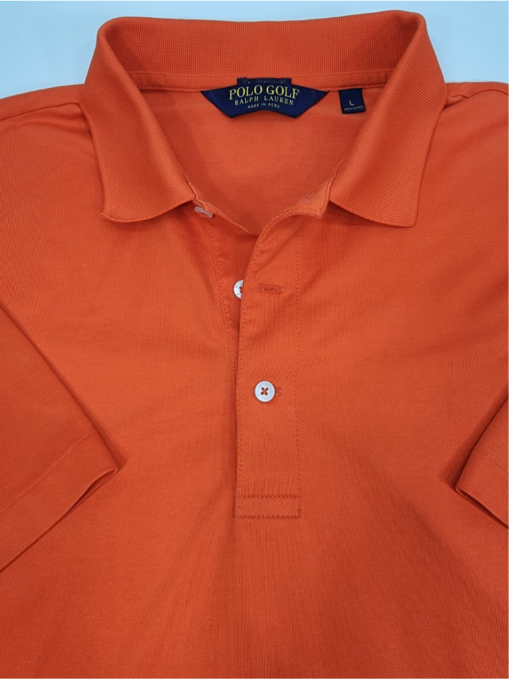 POLO GOLF RALPH LAUREN PERFORMANCE SHIRT ORANGE PIMA SOFT BLEND PONY MENS LARGE